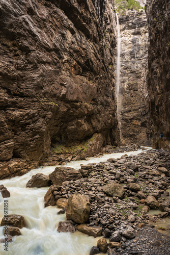 Glacier gorge with the river Weisse Lutschine in Grindelwald photo