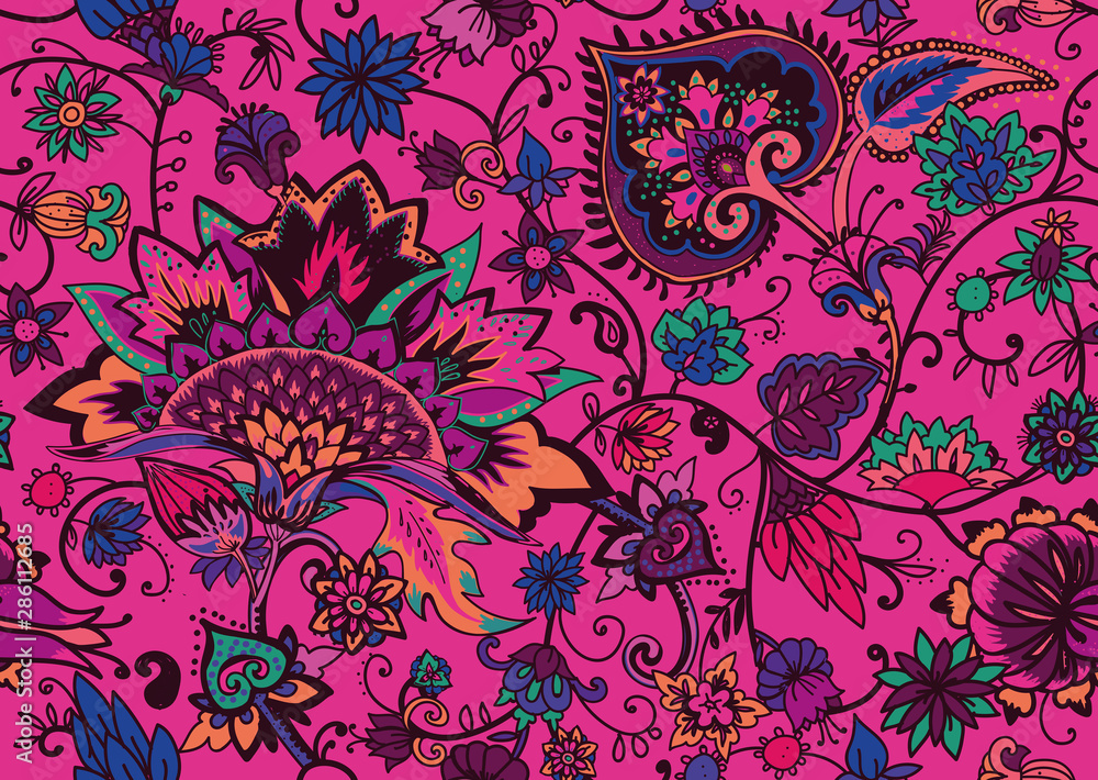 Paisley. Seamless Textile floral pattern with oriental paisley ornament. Paisley. Seamless Textile floral pattern with oriental paisley ornament.