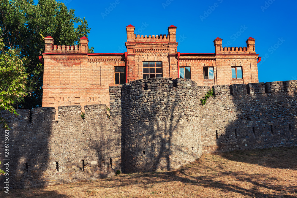 Ancient fortress wall in the Shaki city, Azerbaijan