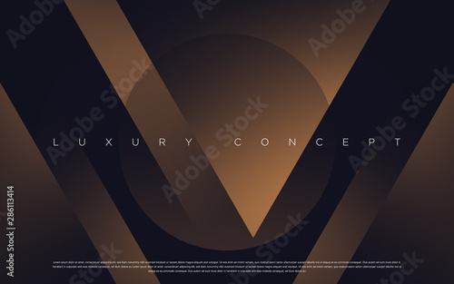 Black premium background with luxury dark V letters and golden effects. Rich vector background for your exclusive design.
