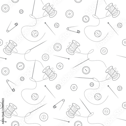 Endless sewing texture. Isolated on white background.