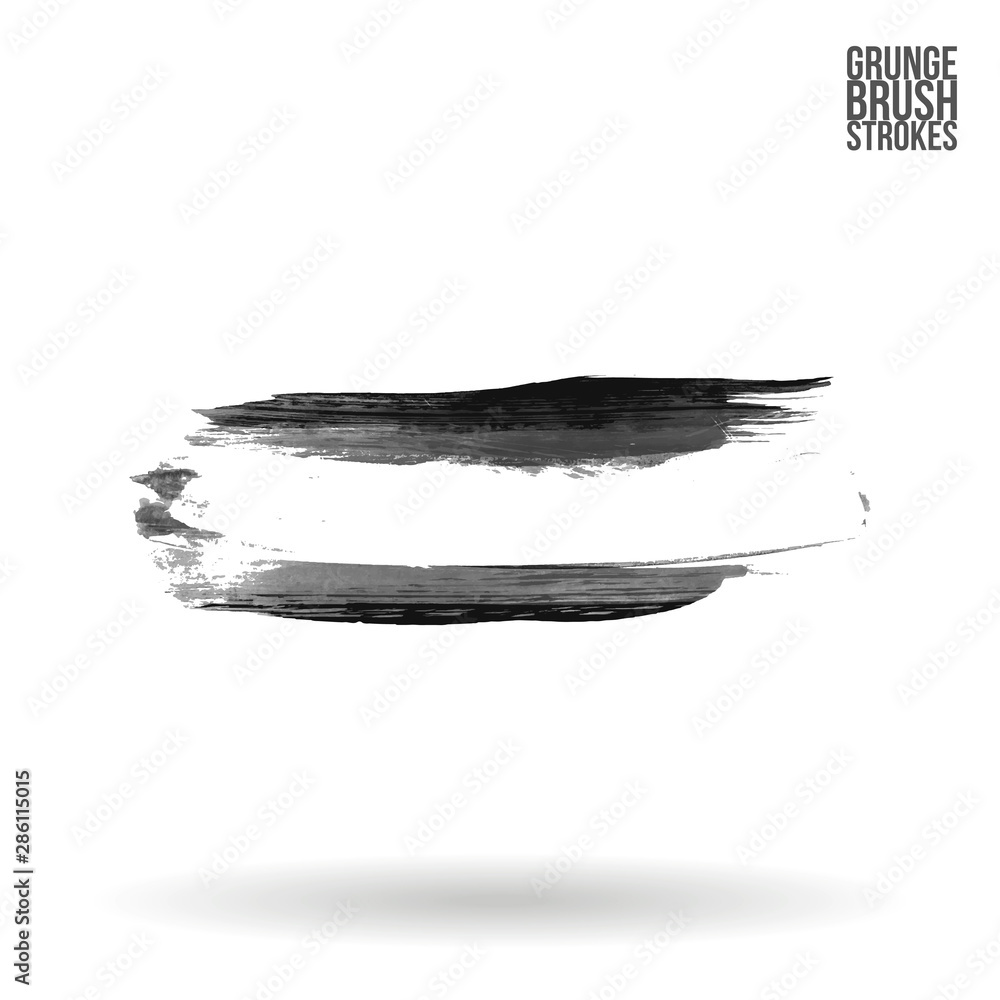 Grey brush stroke and texture. Grunge vector abstract hand - painted element. Underline and border design. Grey brush stroke and texture. Grunge vector abstract hand - painted element. Underline and border design.