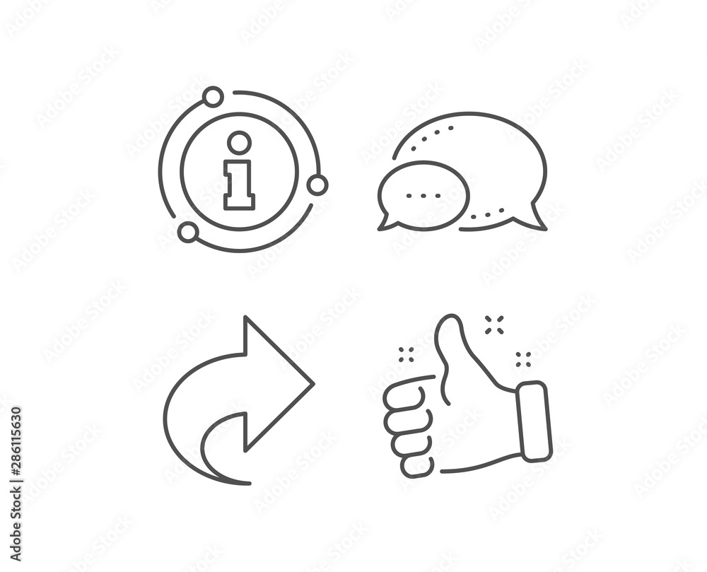 Share arrow line icon. Chat bubble, info sign elements. Link Arrowhead symbol. Communication sign. Linear share outline icon. Information bubble. Vector Share arrow line icon. Chat bubble, info sign elements. Link Arrowhead symbol. Communication sign. Linear share outline icon. Information bubble. Vector
