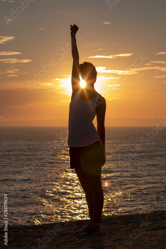 woman and sunset
