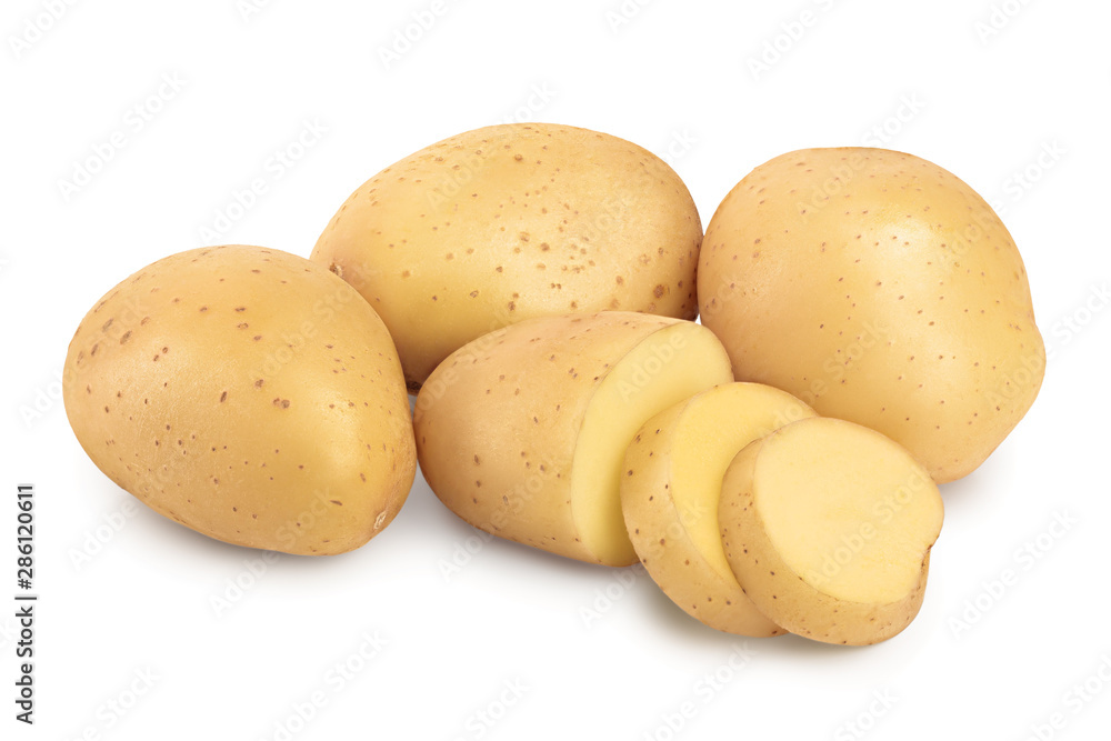 Young potato isolated on white background. Harvest new Young potato isolated on white background. Harvest new
