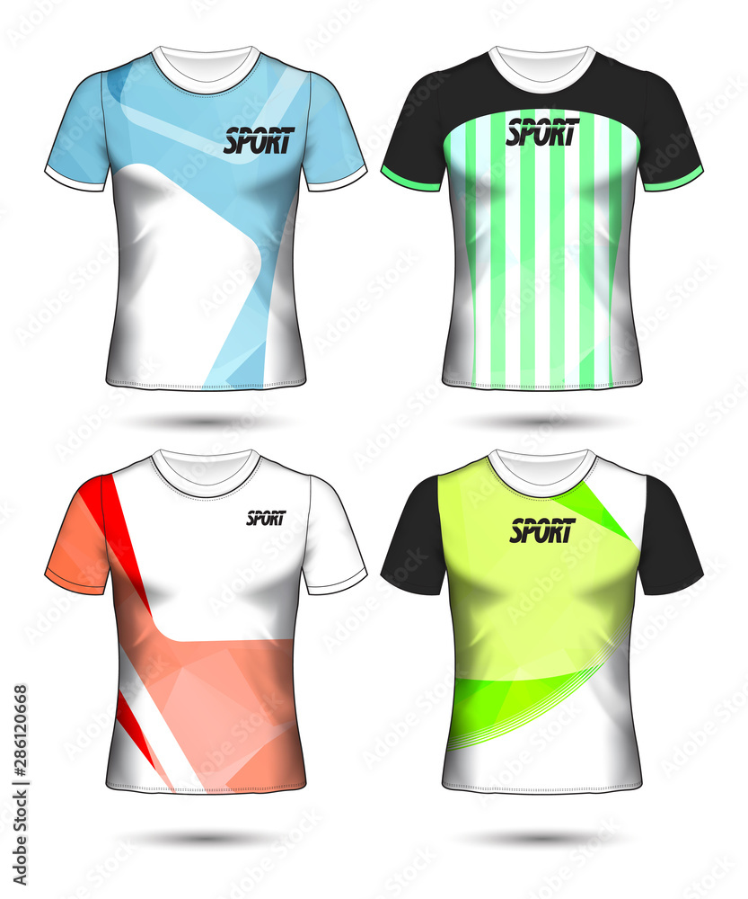 Set of soccer or football jersey template t-shirt style, Design your football club vector illustration Set of soccer or football jersey template t-shirt style, Design your football club vector illustration