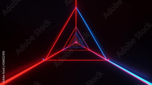 abstract stylish red blue wireframe triangle design with nice reflections background 3d illustration