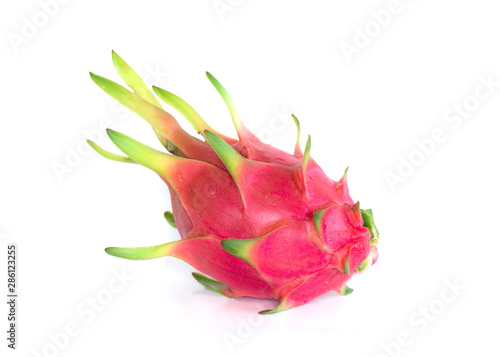 Dragon fruit or pitaya fruit on white background