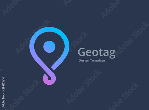 Geotag or location pin logo icon design