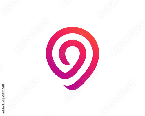 Geotag or location pin logo icon design