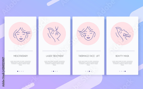  Cosmetology line icons set. Cosmetic surgery, beauty, marking, skin, and more.