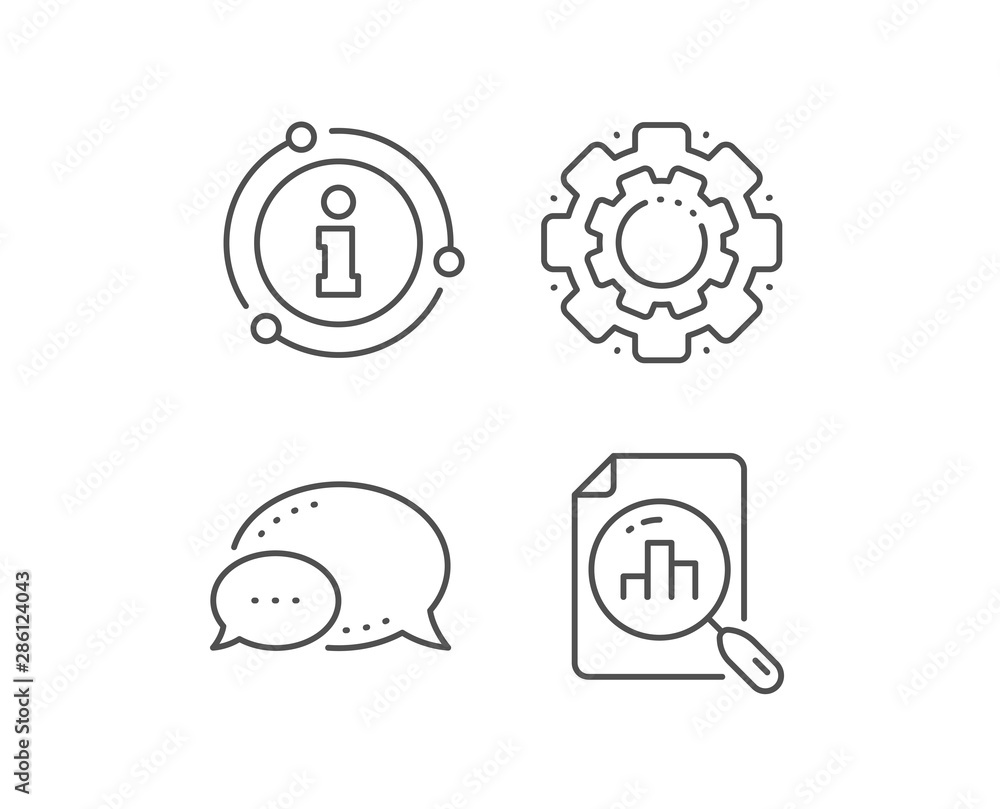 Analytics graph line icon. Chat bubble, info sign elements. Column chart sign. Growth diagram symbol. Linear analytics graph outline icon. Information bubble. Vector Analytics graph line icon. Chat bubble, info sign elements. Column chart sign. Growth diagram symbol. Linear analytics graph outline icon. Information bubble. Vector