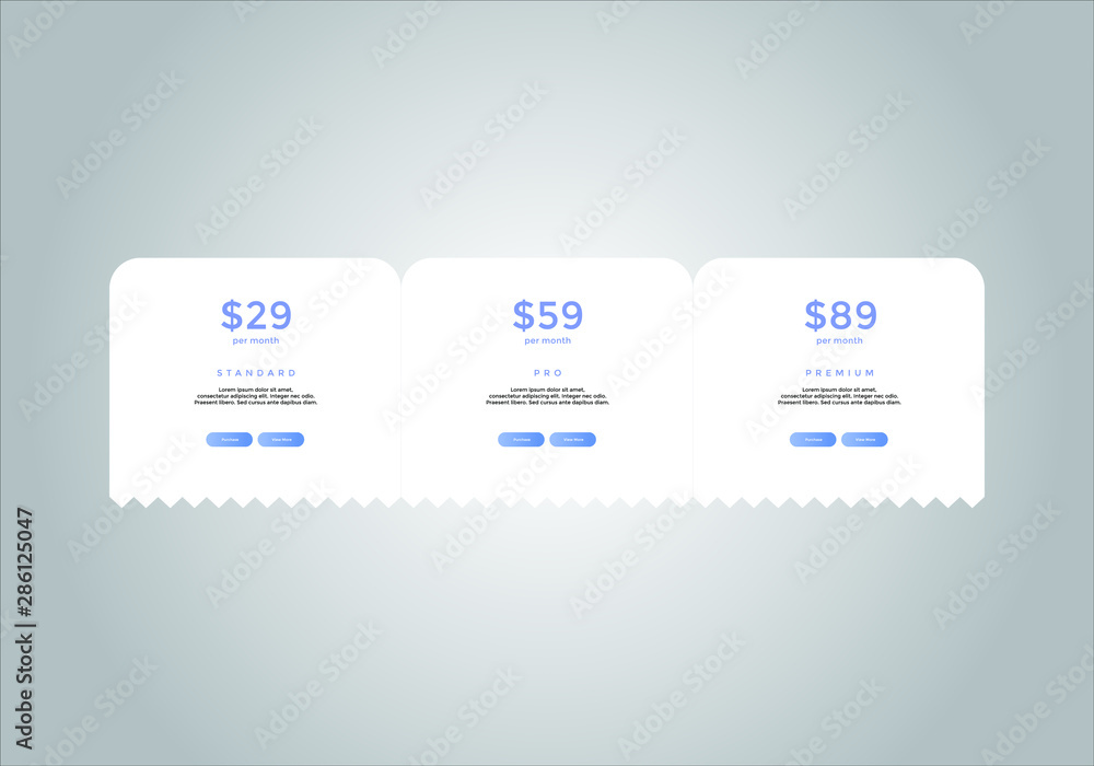 set of pricing table, order, box, button, list for web set of pricing table, order, box, button, list for web