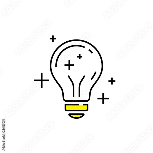 Lightbulb Icon Light Bulb Innovation Sign Electric Lamp Symbol Line Icon Vector Illustration Stock Vector Adobe Stock