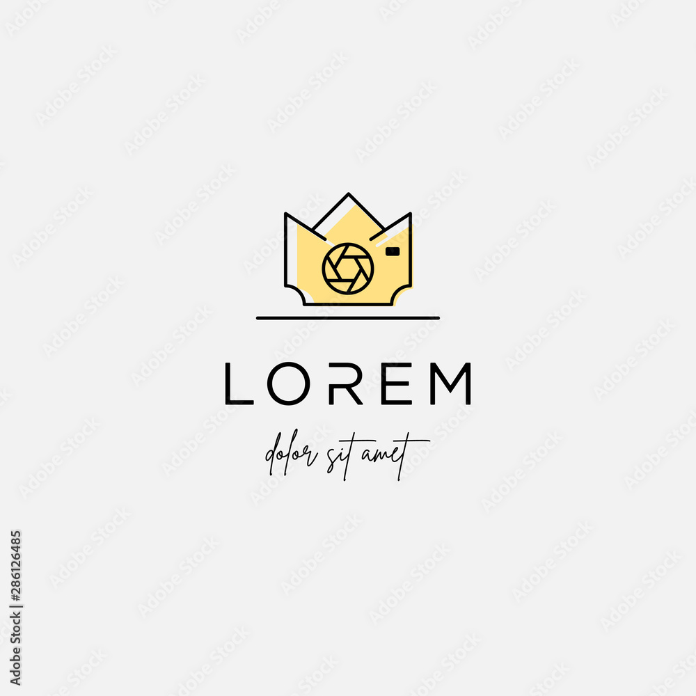 King Camera Logo Template Vector Design Icon King Camera Logo Template Vector Design Icon