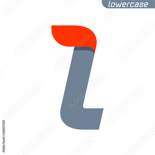 L letter logo with fast speed red flag line.