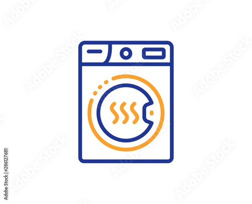 Free Download Laundry service sign. Dryer machine line icon. Dry clothing symbol. Colorful outline concept. Blue and orange thin line dryer machine icon. Vector - GFXLoad