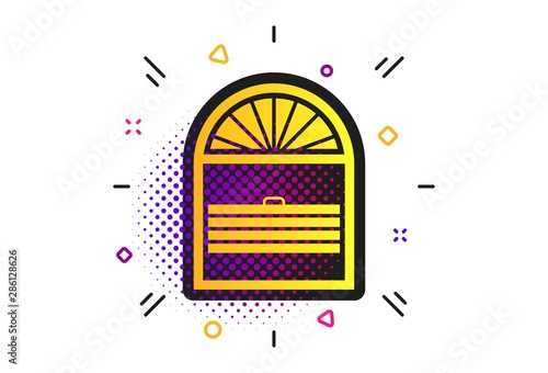 Louvers plisse sign icon. Halftone dots pattern. Window blinds or jalousie symbol. Classic flat plisse icon. Vector