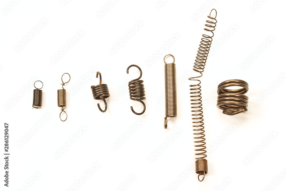 Fototapeta premium Steel springs isolated on white background