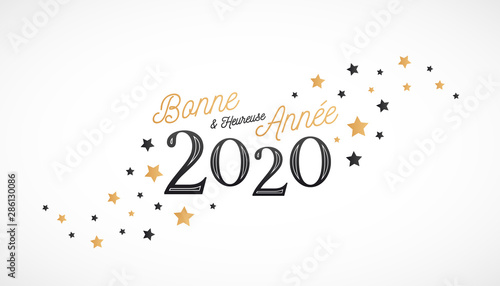 Bonne et Heureuse Année 2020, carte de voeux
