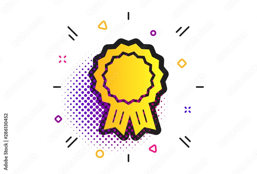 Award medal icon. Halftone dots pattern. Best guarantee symbol. Winner achievement sign. Classic flat medal icon. Vector Award medal icon. Halftone dots pattern. Best guarantee symbol. Winner achievement sign. Classic flat medal icon. Vector