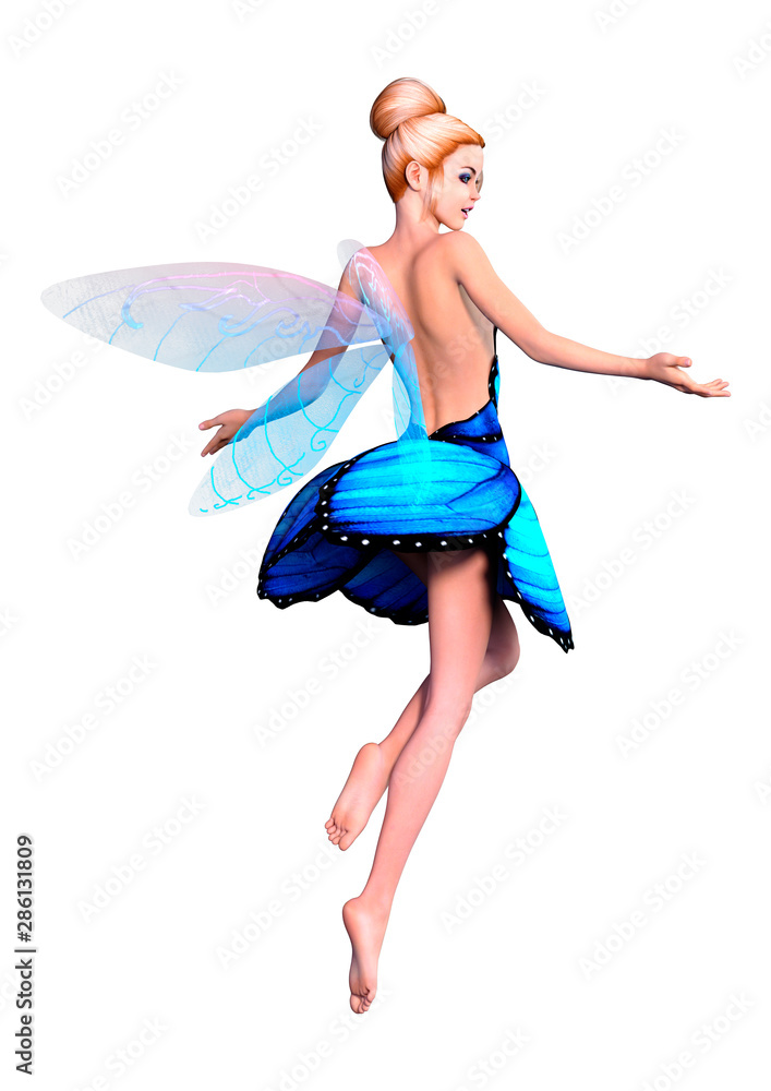 3D Rendering Fantasy Fairy on White 3D Rendering Fantasy Fairy on White
