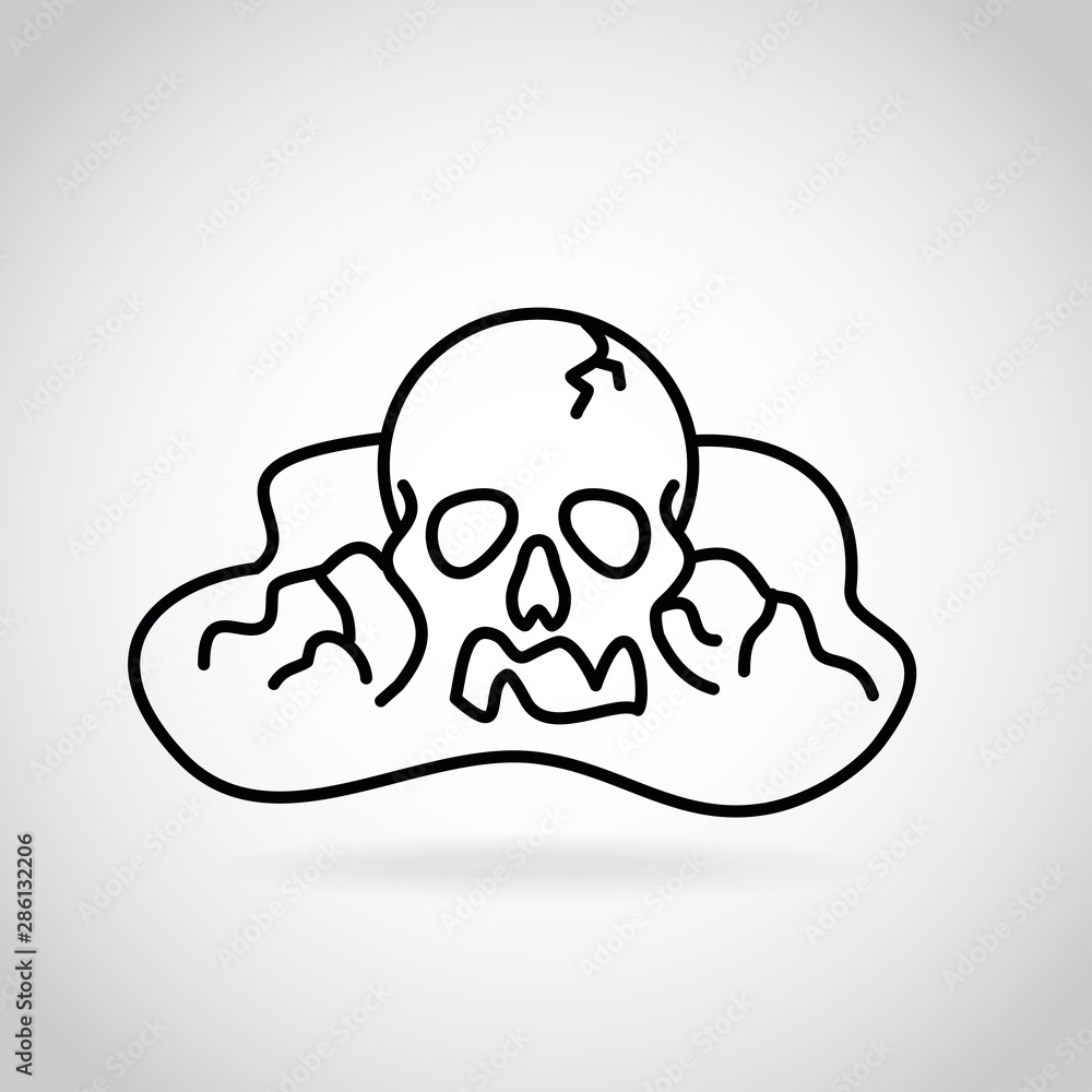 Pirate treasure island with a skull rock vector Pirate treasure island with a skull rock vector