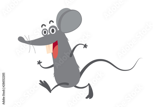 cartoon rat walking, vector
