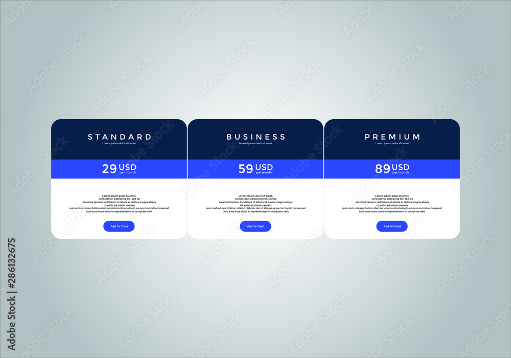 set of pricing table, order, box, button, list for web set of pricing table, order, box, button, list for web