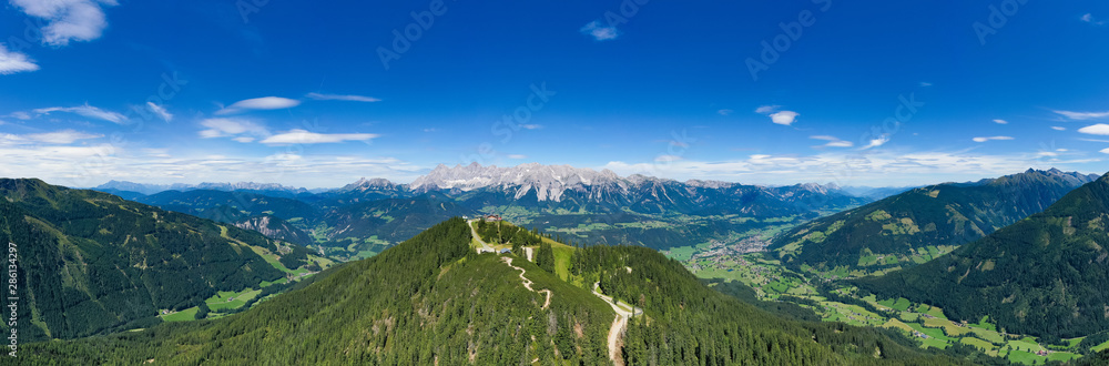 Hochwurzen and Dachstein mountain in the Austrian Alps Hochwurzen and Dachstein mountain in the Austrian Alps
