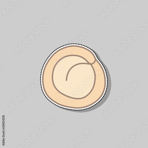 Dumpling traditional Russian cuisine in cartoon style dish sticker