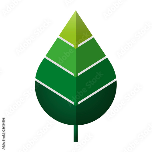Leaf icon as monolith or pyramid, in green tones.