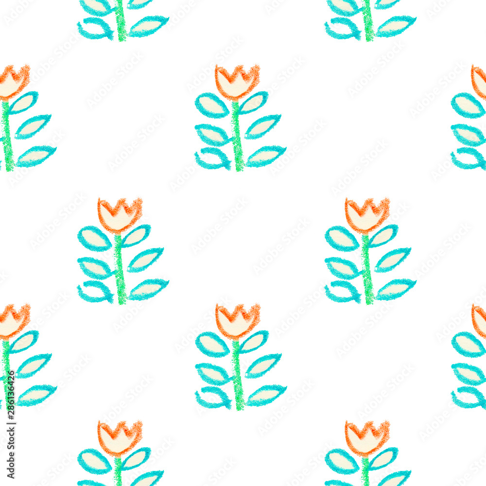 Seamless pattern as children's drawing wax crayons Seamless pattern as children's drawing wax crayons