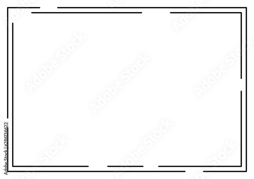 Geometric abstract frame. Vector slim lines, strokes. Graphic design element.