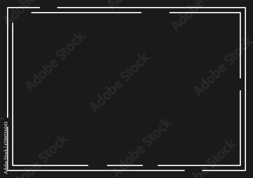 Geometric abstract frame. Vector slim lines, strokes. Graphic design element.