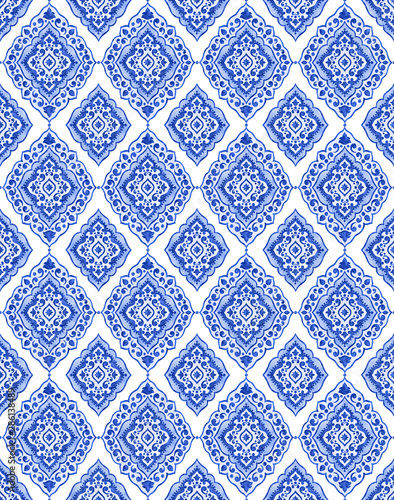 Watercolor blue pattern