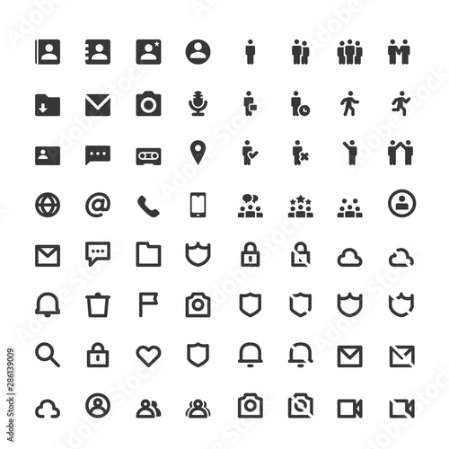 Contact Business Icons Set Vector Illustration