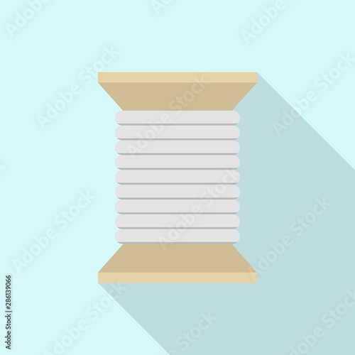 Wood coil icon. Flat illustration of wood coil vector icon for web design