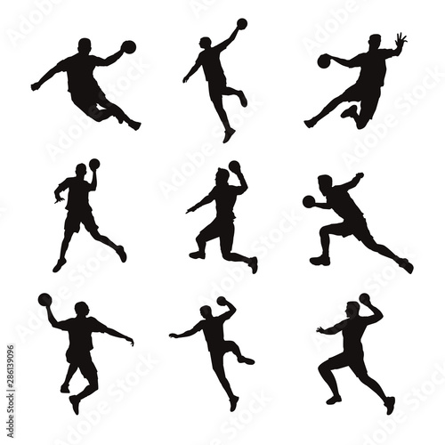Man Handball Player Silhouettes