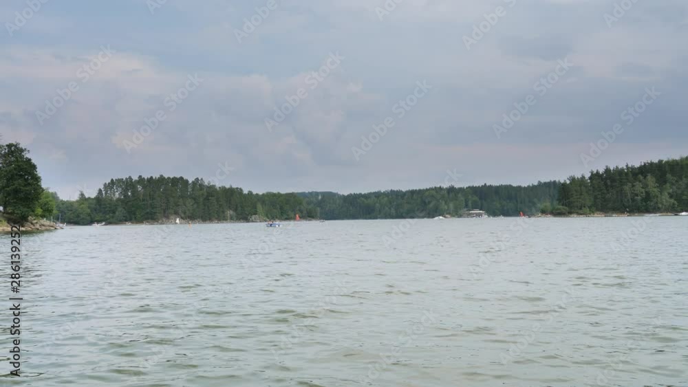 Movement along the water surface of a lake in UHD resolution Movement along the water surface of a lake in UHD resolution