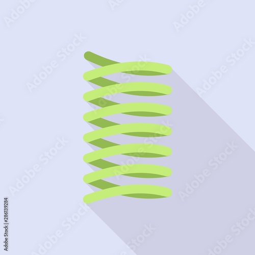 Green spring coil icon. Flat illustration of green spring coil vector icon for web design