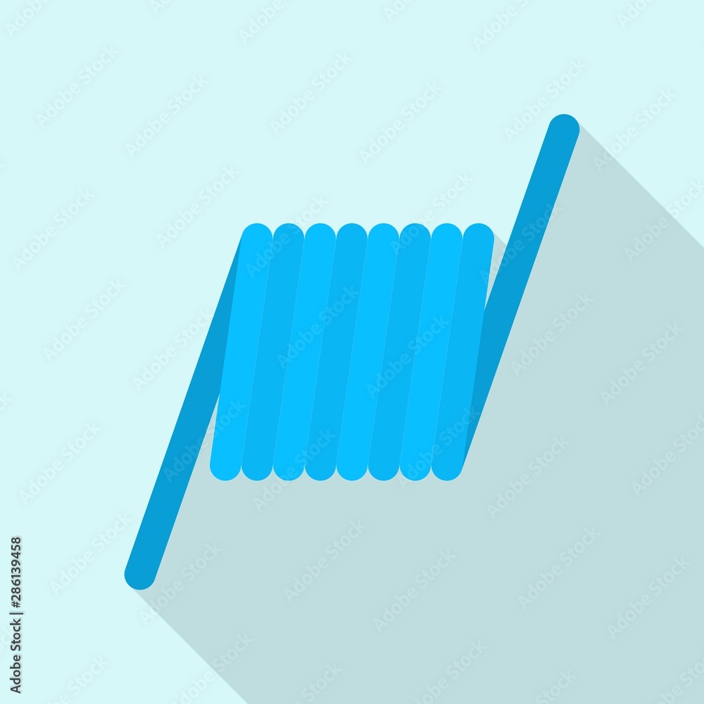 Blue metal coil icon. Flat illustration of blue metal coil vector icon for web design Blue metal coil icon. Flat illustration of blue metal coil vector icon for web design