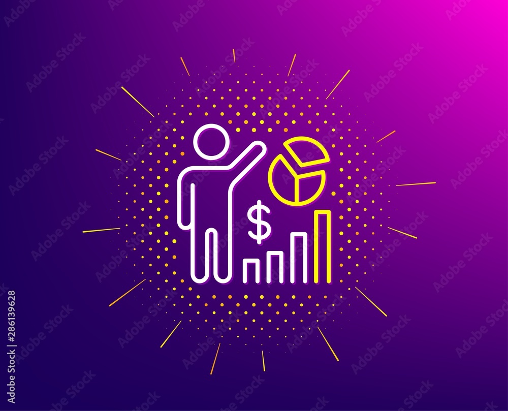 Seo statistics line icon. Halftone pattern. Search engine optimization sign. Analytics chart symbol. Gradient background. Seo statistics line icon. Yellow halftone pattern. Vector Seo statistics line icon. Halftone pattern. Search engine optimization sign. Analytics chart symbol. Gradient background. Seo statistics line icon. Yellow halftone pattern. Vector