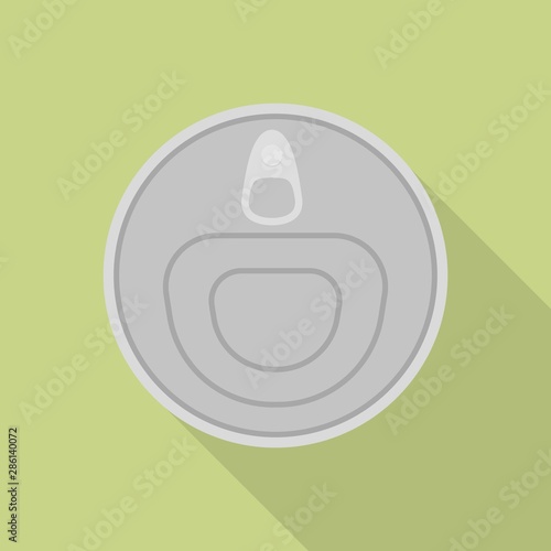 Top view tin can icon. Flat illustration of top view tin can vector icon for web design