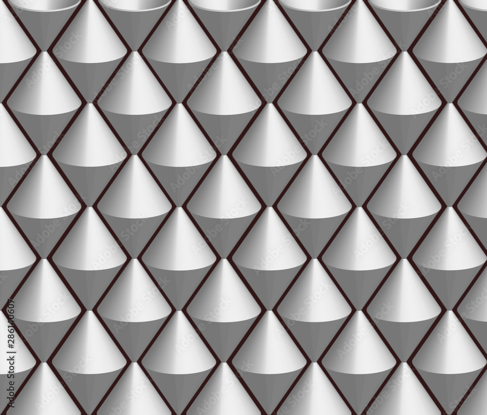 Shiny gray patterned background with embossed shapes Shiny gray patterned background with embossed shapes