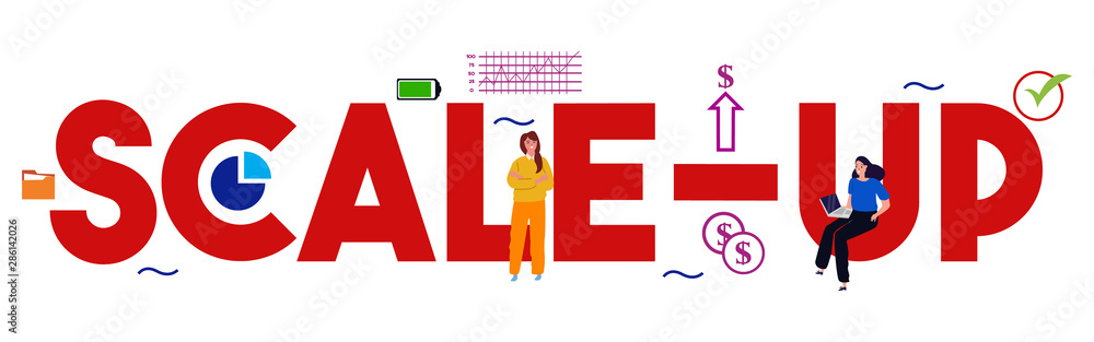 Scale-up start-up company progress or growth vector illustration. achievement business concept. Scale-up start-up company progress or growth vector illustration. achievement business concept.