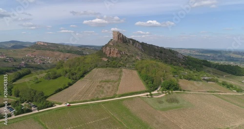 Approaching Roche de Solutré, Burgundy, France photo