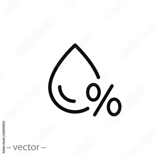humidity icon, dew, meteorology, thin line web symbol on white background - editable stroke vector illustration eps10 photo