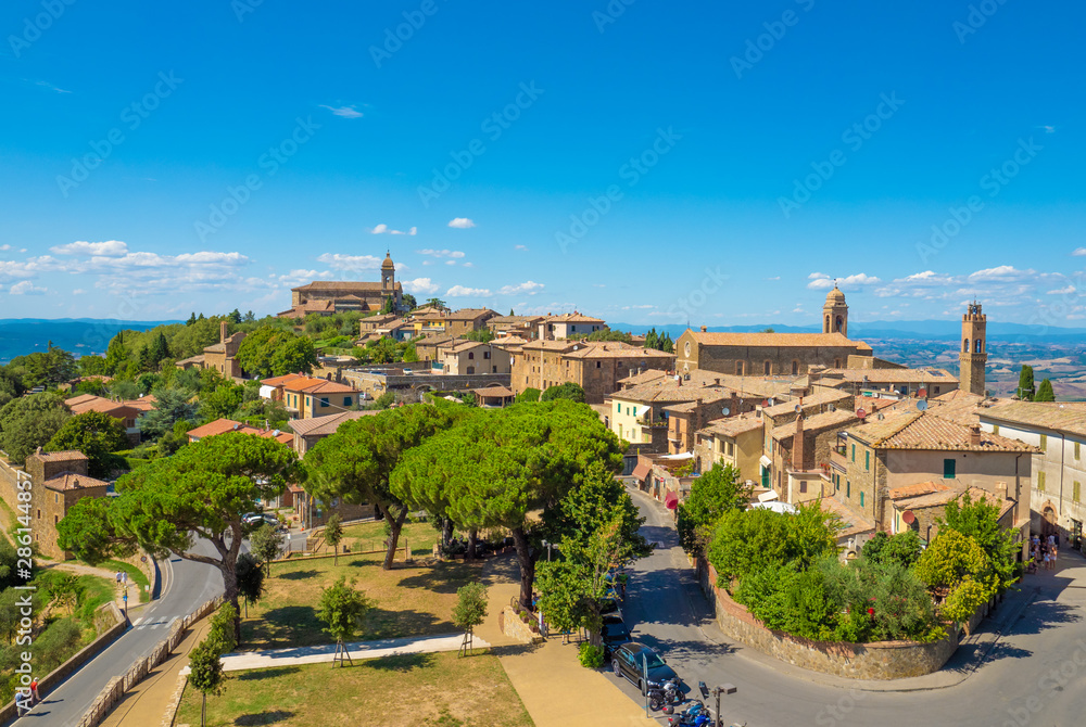 Montalcino (Italy) - The awesome historical center of the medieval and renaissance city on the Val d'Orcia, famous for wine; Tuscany region, province of Siena