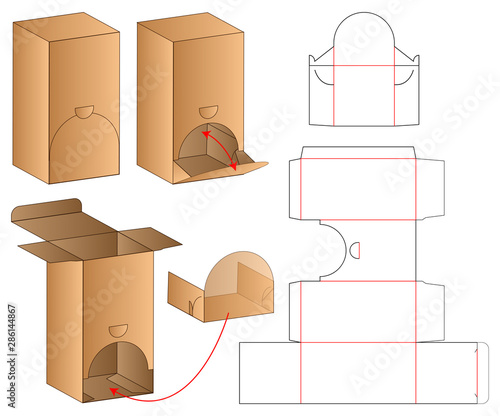 Box packaging die cut template design. 3d mock-up